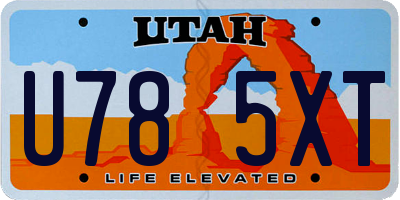 UT license plate U785XT
