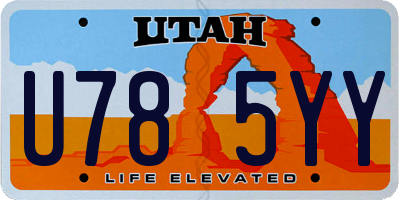 UT license plate U785YY