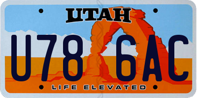 UT license plate U786AC