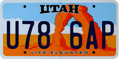 UT license plate U786AP