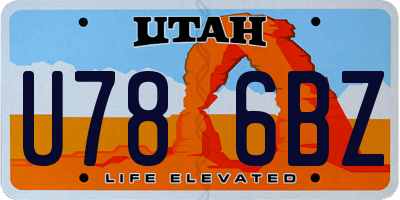 UT license plate U786BZ