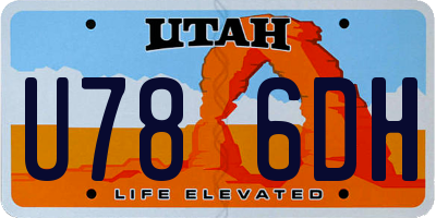 UT license plate U786DH