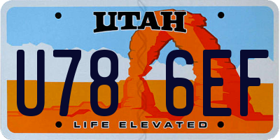 UT license plate U786EF
