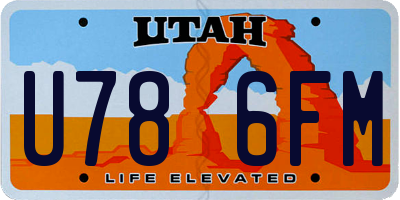 UT license plate U786FM