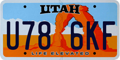 UT license plate U786KF