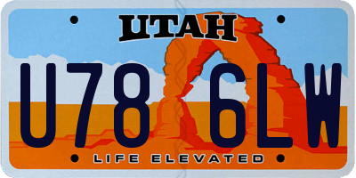 UT license plate U786LW