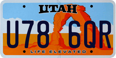UT license plate U786QR