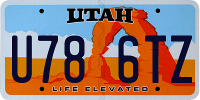 UT license plate U786TZ