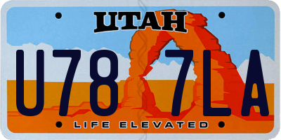 UT license plate U787LA