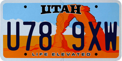 UT license plate U789XW