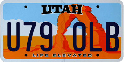 UT license plate U790LB