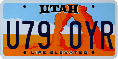 UT license plate U790YR