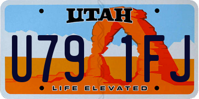 UT license plate U791FJ