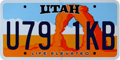 UT license plate U791KB