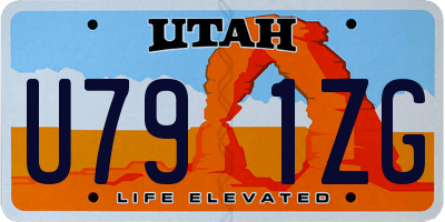 UT license plate U791ZG