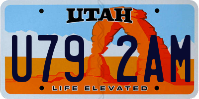 UT license plate U792AM