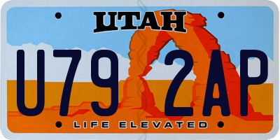 UT license plate U792AP