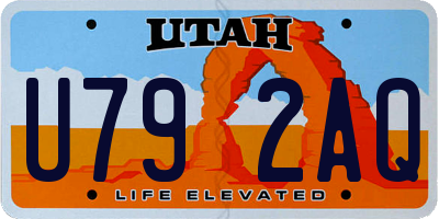 UT license plate U792AQ