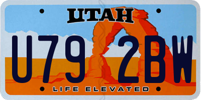 UT license plate U792BW