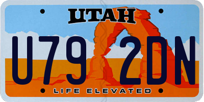 UT license plate U792DN