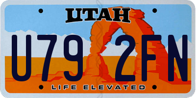 UT license plate U792FN