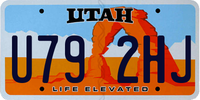 UT license plate U792HJ
