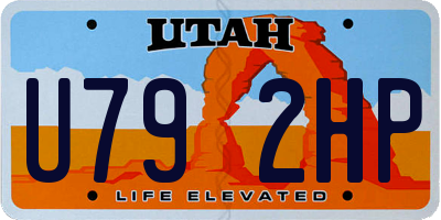UT license plate U792HP