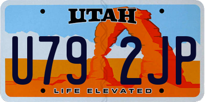 UT license plate U792JP