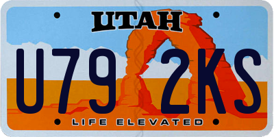 UT license plate U792KS