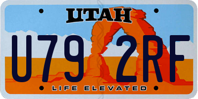 UT license plate U792RF