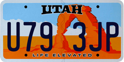 UT license plate U793JP
