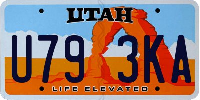 UT license plate U793KA