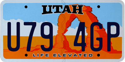 UT license plate U794GP