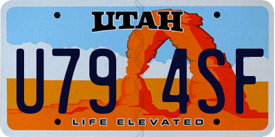 UT license plate U794SF