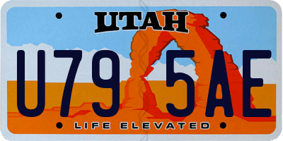 UT license plate U795AE