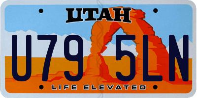 UT license plate U795LN