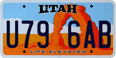UT license plate U796AB