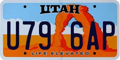 UT license plate U796AP