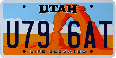 UT license plate U796AT