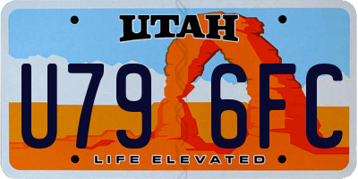 UT license plate U796FC