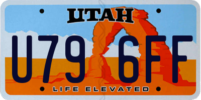 UT license plate U796FF