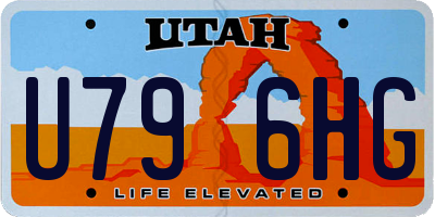UT license plate U796HG