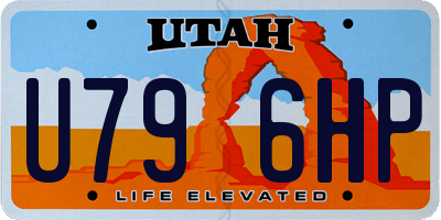 UT license plate U796HP