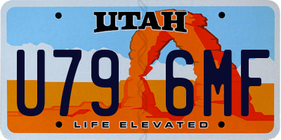 UT license plate U796MF