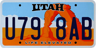 UT license plate U798AB