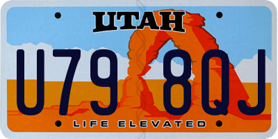UT license plate U798QJ