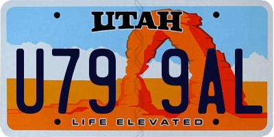 UT license plate U799AL