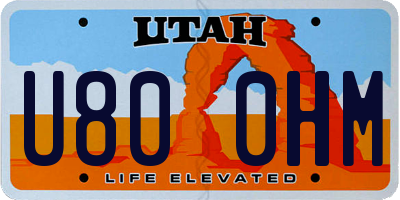 UT license plate U800HM