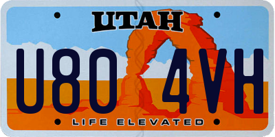 UT license plate U804VH
