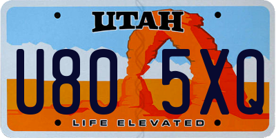 UT license plate U805XQ